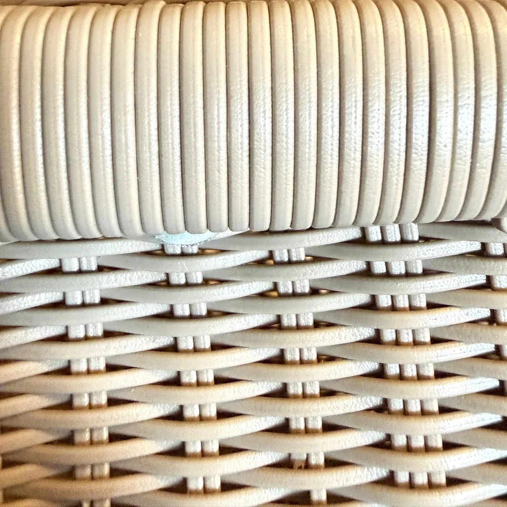 Handmade Guatemalan Woven Straw Tote Bag Wood Handles | Neutral Summer Bag NWOT - Picture 5 of 11